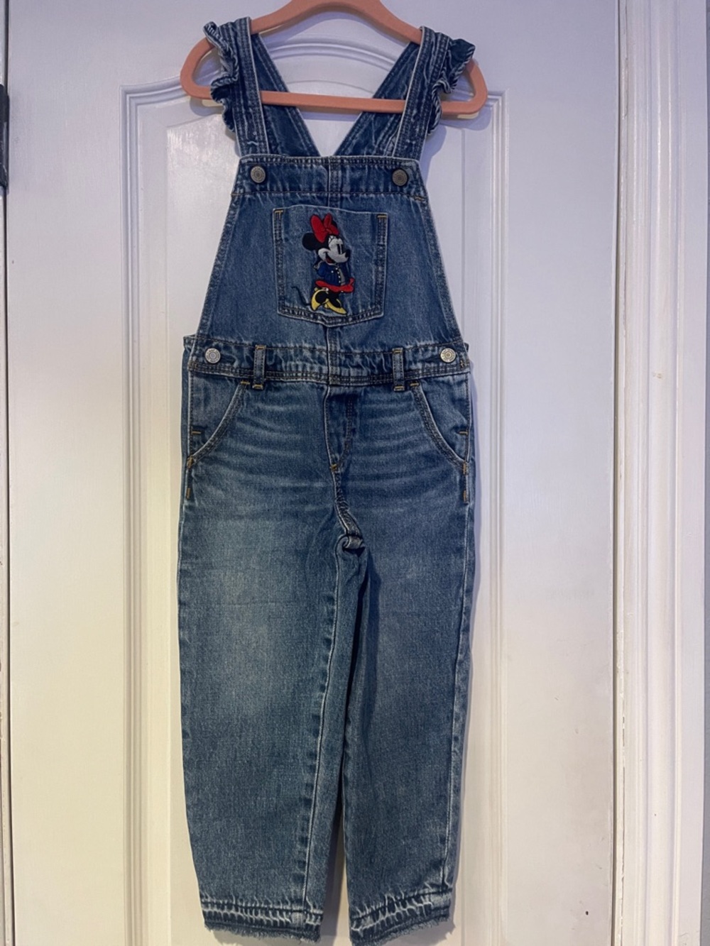 GAP Denim Blue Minnie Mouse Embroidered Kids Overalls